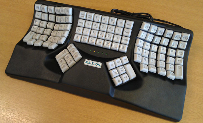 Maltron Keyboard (Dual Hand 3D L90) (Black, No Trackball, QWERTY Keys)
