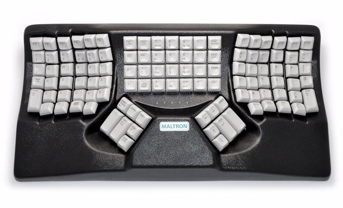 Maltron Keyboard (Dual Hand 3D L90) (Black, No Trackball, Maltron Keys)