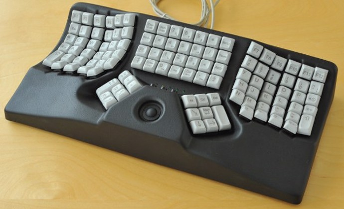 Maltron Keyboard (Dual Hand 3D L89) (Black, With Trackball, Maltron Keys)