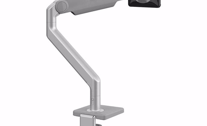 Humanscale M2.1 Single Monitor Arm with Two-Piece Clamp (Silver)