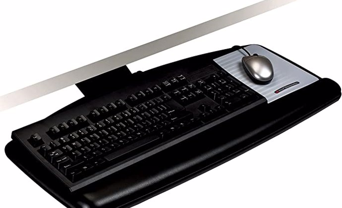 3M Lever Adjust Keyboard Tray with Standard Keyboard & Mouse Platform (AKT70LE)