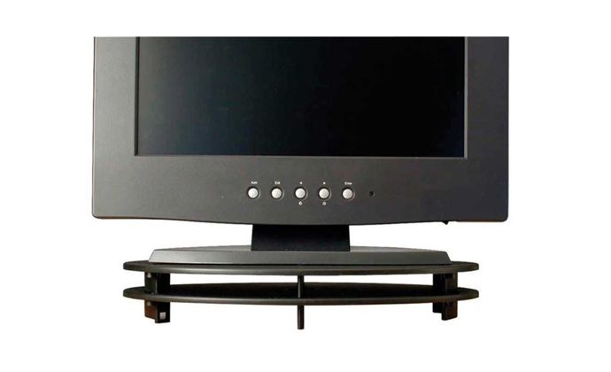 VuRyser 8800 Flat Screen Monitor Riser (4-Pack) with the Monitor on the Riser