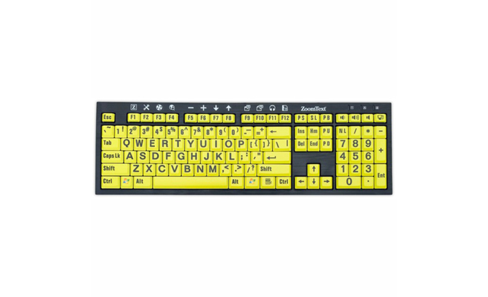 Zoomtext Keyboard (Black on Yellow)