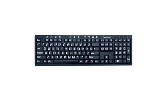 Zoomtext Keyboard (White on Black)