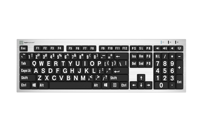 LogicKeyboard Large Print Keyboard (White on Black) (Mfr Part# LKBU-LPWB-APBH-US)
