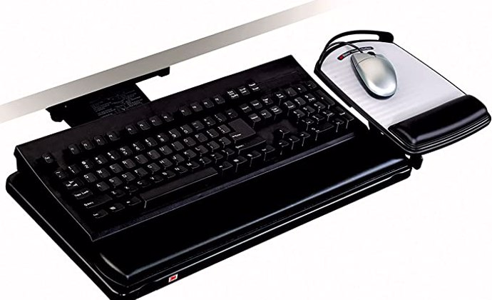 3M Easy Adjust Keyboard Tray with Adjustable Keyboard & Mouse Platform (AKT80LE)