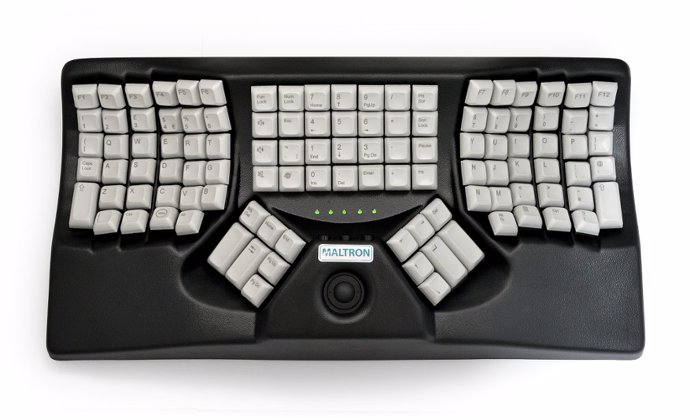 Maltron Keyboard (Dual Hand 3D L90) (Black, With Trackball, Dvorak Keys)