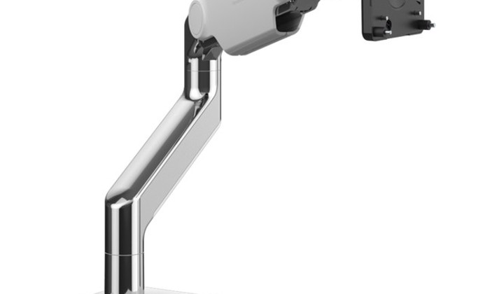 Humanscale M8.1 Single Monitor Arm with Two-Piece Clamp (Silver)