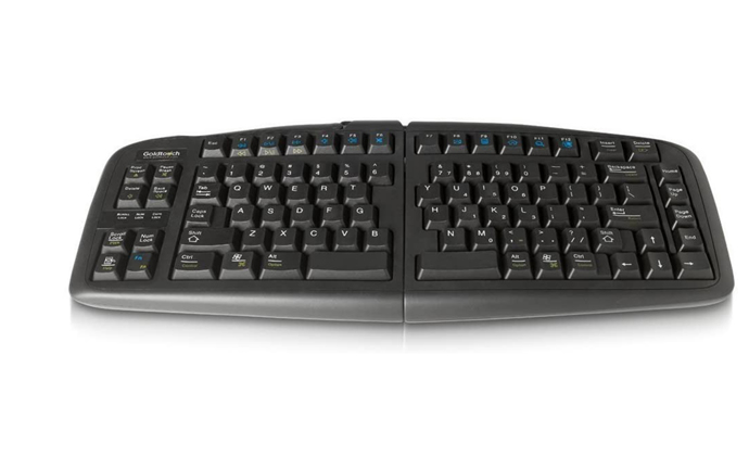 Goldtouch V2 Adjustable Comfort Keyboard (PC and Mac, USB) laying flat