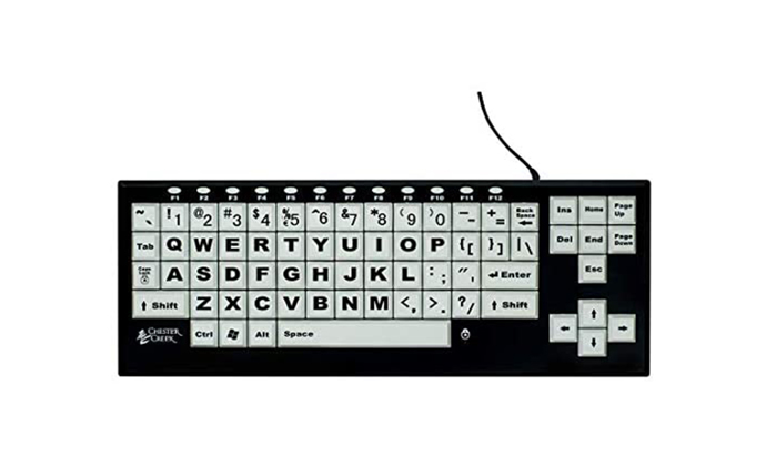 VisionBoard 2 Large Print Keyboard (Black on White) (Mfr Part# 12000022)