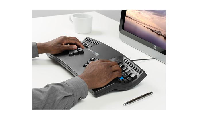 Kinesis Advantage2 for PC & Mac Contoured Keyboard with hands