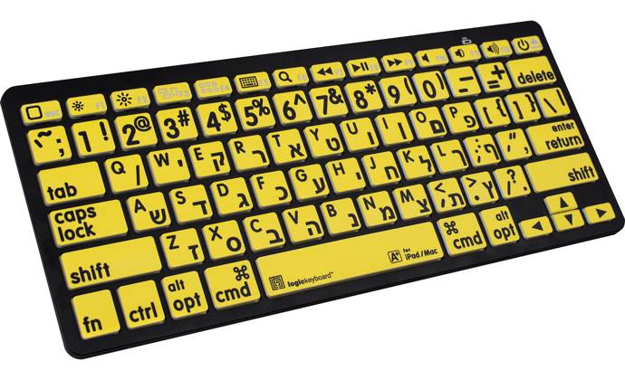 LogicKeyboard LargePrint Black on Yellow - Bluetooth Mini Keyboard (American English)